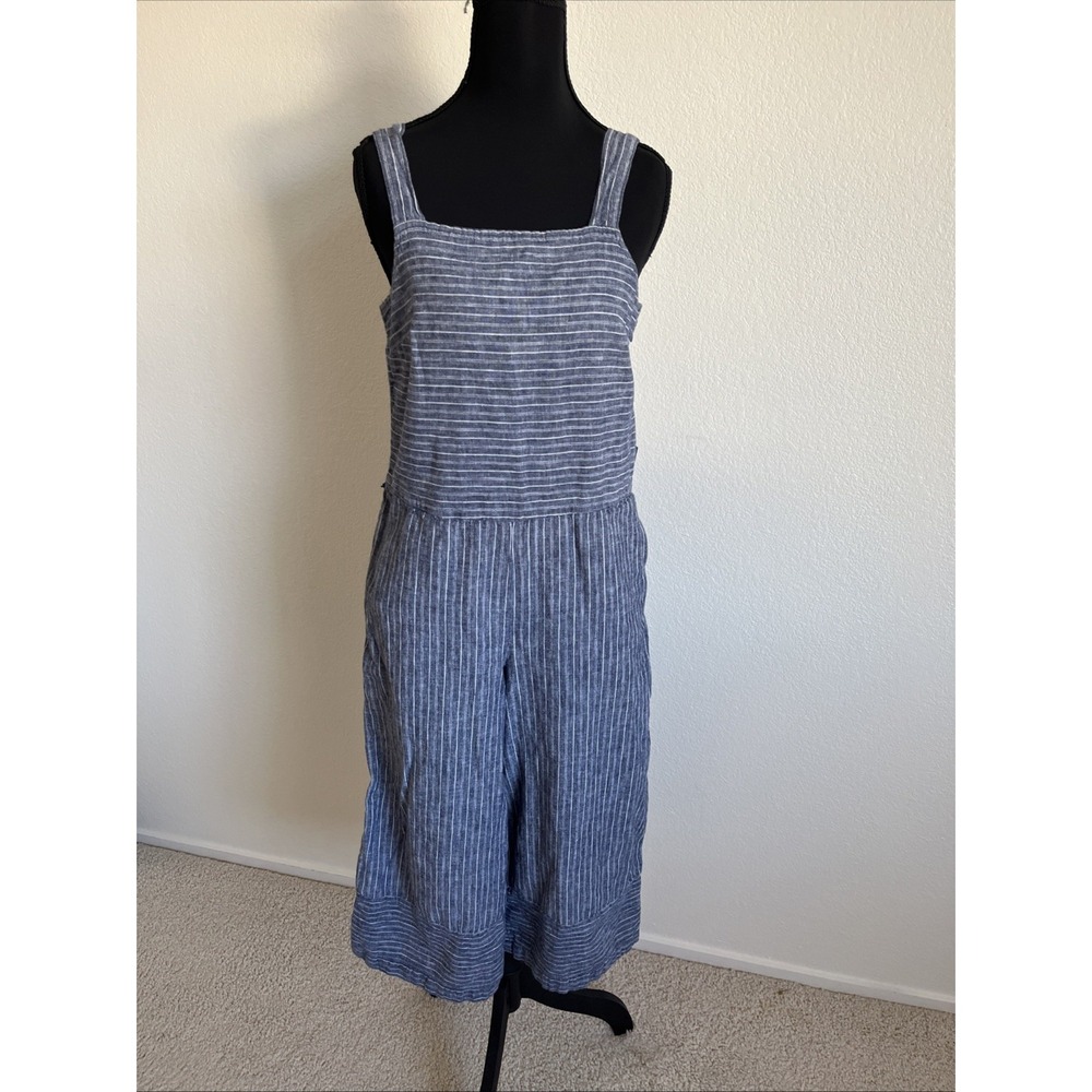 ⭐️3 for $30 Beach Lunch Lounge Striped Linen Cotton Blend Jumpsuit Size S